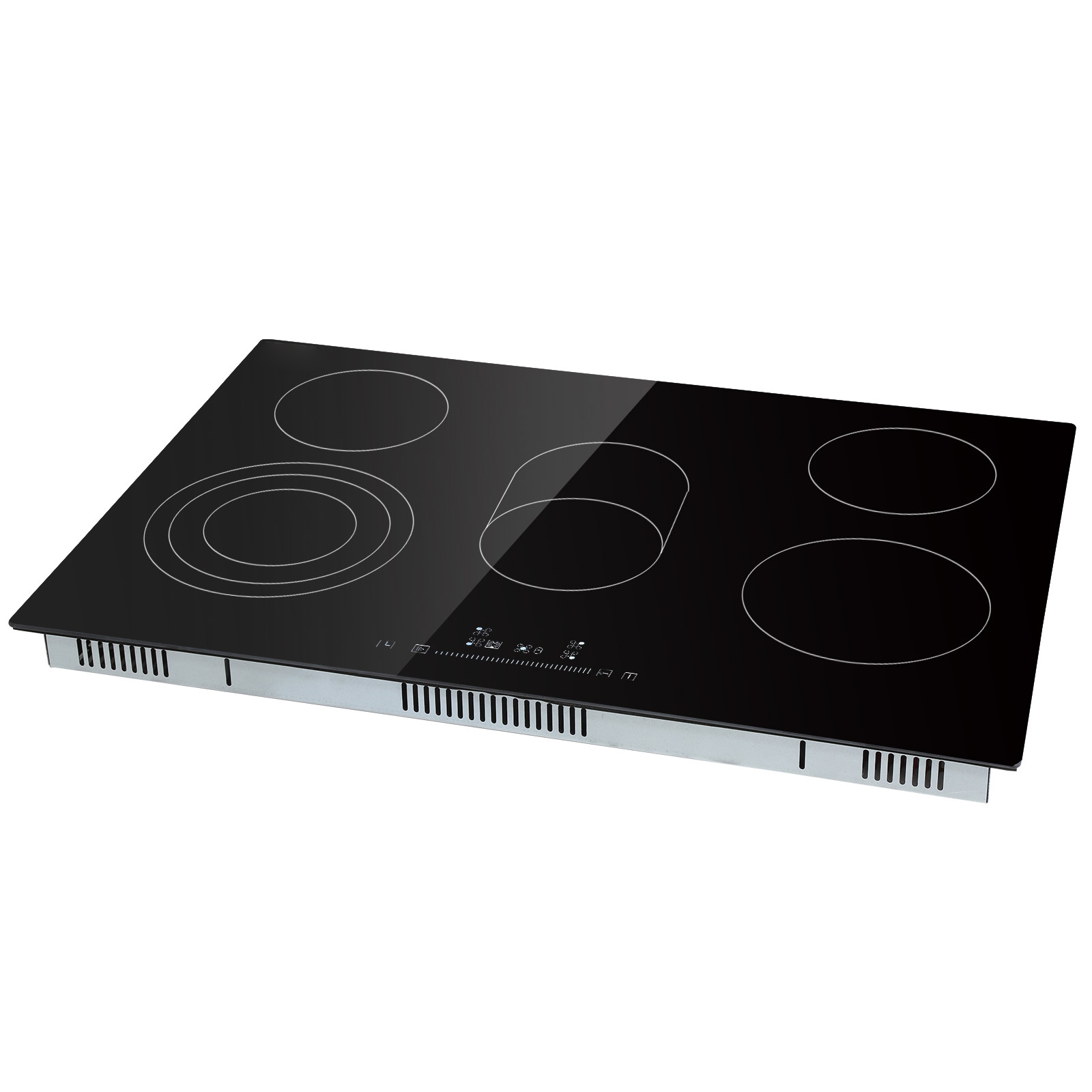 Built-in Electric Glass Cooktop 5 Burner Radiant Hob With Timer_voghion.com